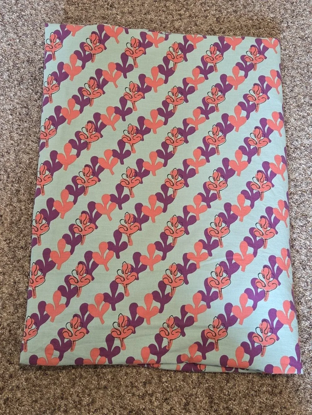 Boho Boutique Twin Size Reversible Duvet Cover Floral Pink and Aqua